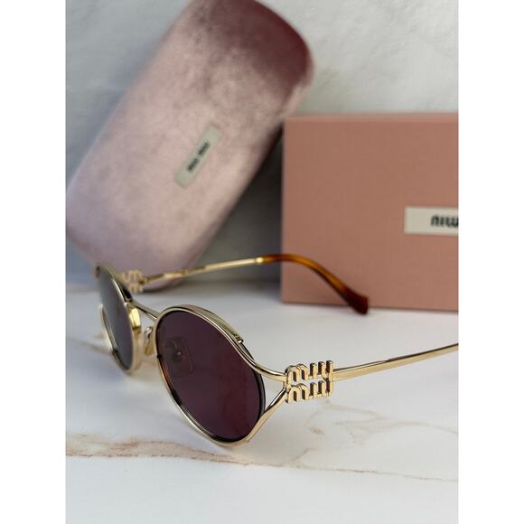 NEW Miu Miu MU52YS Violet Purple Gold Metal Sunglasses main image 7